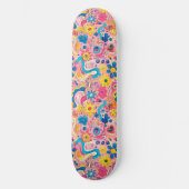 Rosa blaues Retro Y2K einzigartiges Design-Skatebo Skateboard (Vorderseite)