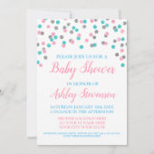 Rosa blaues silbernes einladung (Rückseite)