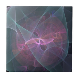 Rosa blaues und schwarzes Fraktal Fliese