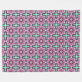 Rosa, blaues und schwarzes geometrisches Muster Fleecedecke (Vorderseite (Horizontal))