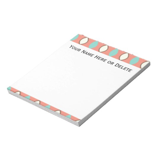 Rosa blaues und weißes Retro-Muster der 70er Jahre Notizblock (Rotiert)