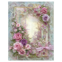 Rosa blaues Vintage-Junk-Journal-Scrapbook-Papier