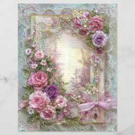 Rosa blaues Vintage-Junk-Journal-Scrapbook-Papier