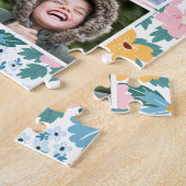 Rosa Blaugelbe Blütenfotografie Puzzle (Seite)