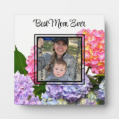 Rosa blaugelbe grüne Blüte Beste Mama je Fotoplatte (Vorderseite)