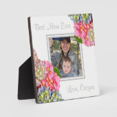 Rosa blaugelbe grüne Blüte Beste Mama je Fotoplatte (Vorderseite)