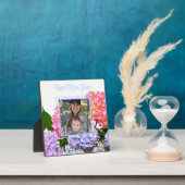 Rosa blaugelbe grüne Blüte Beste Mama je Fotoplatte (InSitu)