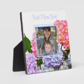 Rosa blaugelbe grüne Blüte Beste Mama je Fotoplatte (Vorderseite)