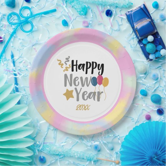 Rosa, blaugelbe Wolken - Neujahrslieferungen für d Pappteller (Party)