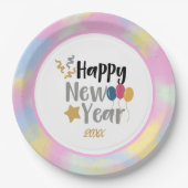 Rosa, blaugelbe Wolken - Neujahrslieferungen für d Pappteller (Vorderseite)