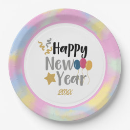 Rosa, blaugelbe Wolken - Neujahrslieferungen für d Pappteller