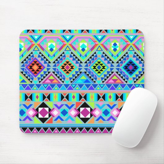 Rosa blaugrüne Aztekenstämme Mousepad (Mit Mouse)