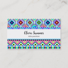 Rosa blaugrüne Aztekenstämme Visitenkarte