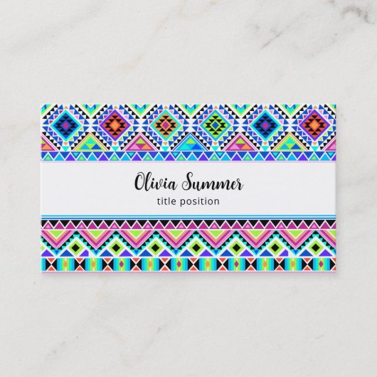 Rosa blaugrüne Aztekenstämme Visitenkarte (Vorderseite)