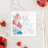 Rosa blaugrüne Frühlingsfarbe Blume Serviette (Beispiel)