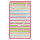 Rosa blaugrüne gelbe Lila Streifen Vorlage Kleine Geschenktüte (Vorderseite)