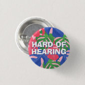 Rosa blaugrüne tropische Blätter sind schwer zu hö Button (Vorne & Hinten)