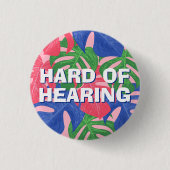 Rosa blaugrüne tropische Blätter sind schwer zu hö Button (Vorderseite)