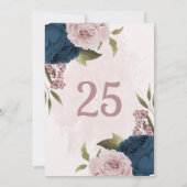 Rosa bläuliche Blumen botanische Tischnummer (Rückseite)