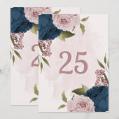 Rosa bläuliche Blumen botanische Tischnummer (Vorne/Hinten)
