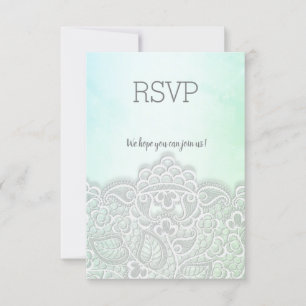 Rosa Blautöne Elegante uAwg RSVP Karte