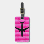 Rosa Blegum-Textur mit Flugzeug Gepäckanhänger (Vorderseite vertikal)