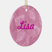 Rosa Bleiglas Name Ornament (Rechts)