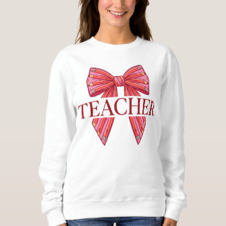 Rosa Bleistift-Schleifenband-Lehrerdank Sweatshirt