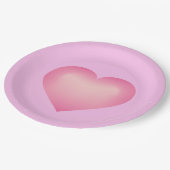 rosa Blendenherz Pappteller (Schrägansicht)