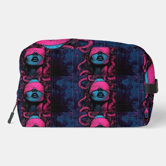 Rosa Blindfarben Medusa Waschbeutel (Rückseite)