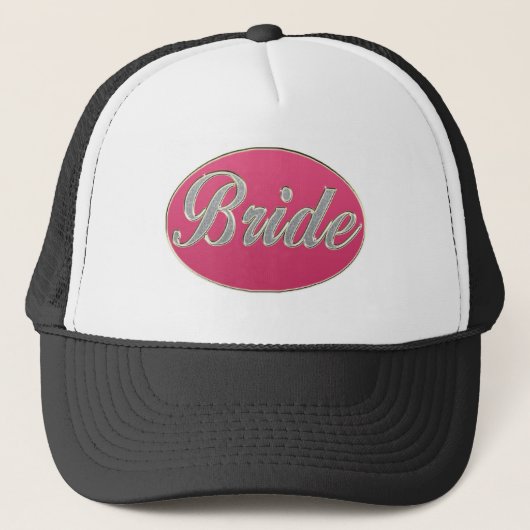 Rosa Bling Braut Truckerkappe (Vorderseite)