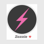 Rosa Blitze des Feminismus (auf schwarz) Aufkleber (Blatt)