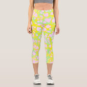Rosa Blobs Capri Leggings (Vorderseite)