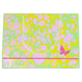 Rosa Blobs und Schmetterling Große Geschenktüte (Vorderseite)