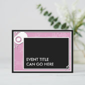 rosa Blockschrift Einladung (Stehend Vorderseite)