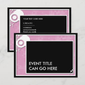 rosa Blockschrift Einladung (Vorne/Hinten)