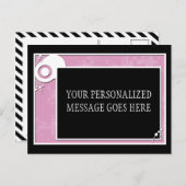 rosa Blockschrift Postkarte (Vorne/Hinten)