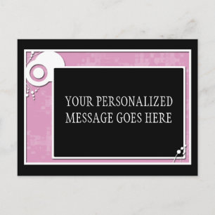 rosa Blockschrift Postkarte