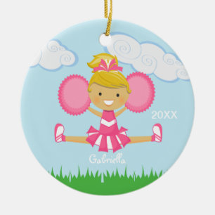 Rosa blonde behaarte keramik ornament