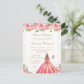 Rosa Blonde Blonde Hair Princess 16 . Geburtstag Postkarte (Stehend Vorderseite)