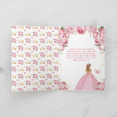 Rosa Blonde Haar Girl Happy Birthday Karte (Innenseite)