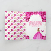 Rosa Blonde Haar Girl Happy Birthday Karte (Innenseite)