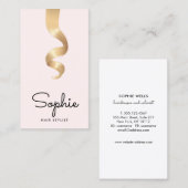 Rosa Blonde Hair Curl Salon Friseur Stylist Salon Visitenkarte (Vorne/Hinten)