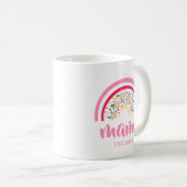 Rosa bloraler Regenbogen, Mama Geschenk, Muttertag Kaffeetasse (VorderseiteRechts)