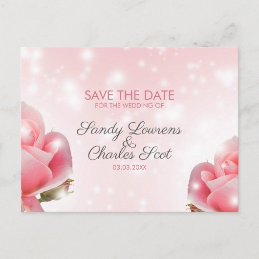 Rosa Blossom Ankündigungspostkarte (Vorderseite)