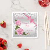 Rosa Blossom, Bows & Diamonds - Pensionierung Serviette (Beispiel)