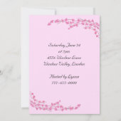 Rosa Blossom-Brautparty Einladung (Rückseite)