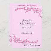 Rosa Blossom-Brautparty Einladung (Vorne/Hinten)