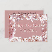 Rosa Blossom Einladungen Personalisierte RSVP-Kart (Vorne/Hinten)