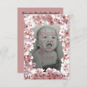 Rosa Blossom Einladungen Personalisierte RSVP-Kart (Vorne/Hinten)